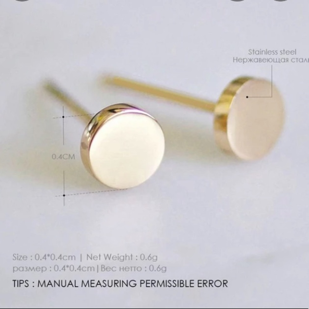 Stainless Steel Delicate Stud Earrings - Picture 4 of 5